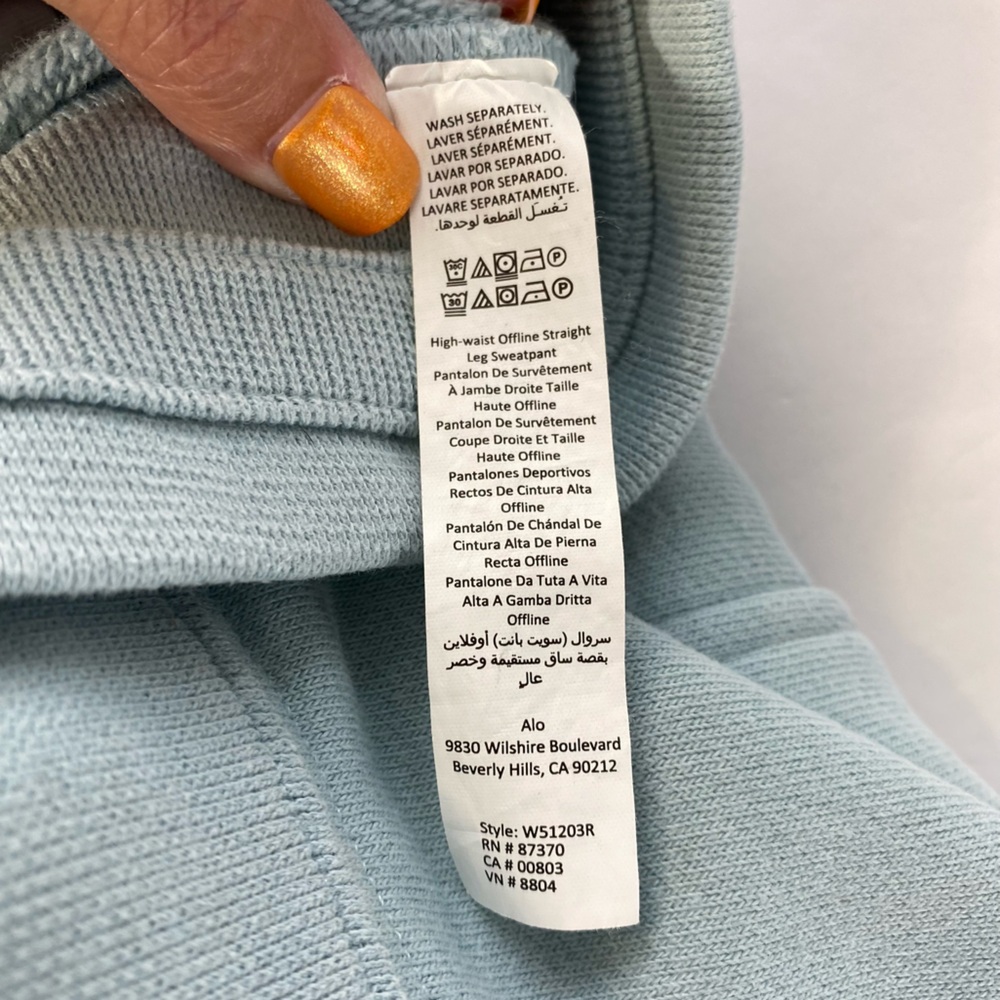 Alo Yoga High Waist Offline straightleg sweatpants Chalk blue Large - Picture 15 of 15